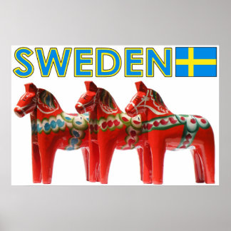 Affiche Sweden Dala Horse