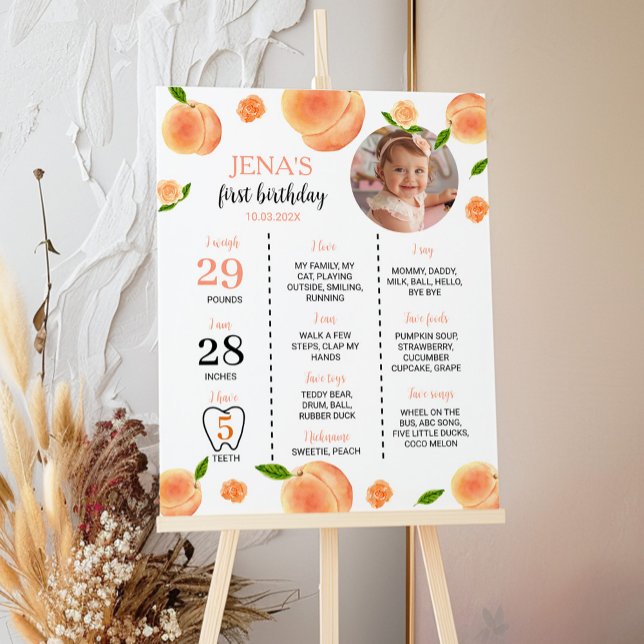 Affiche Sweet As A Peach 1er Anniversaire (Créateur téléchargé)