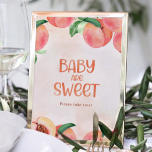 Affiche Sweet as a Peach Baby shower Baby are Sweet Sign