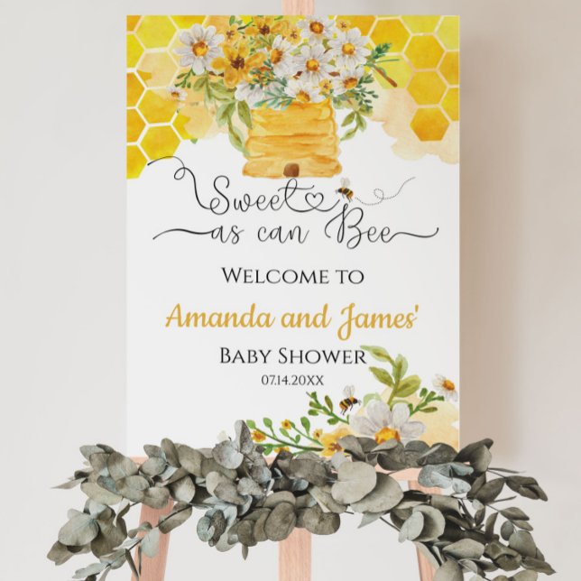 Affiche Sweet as can Bee Baby shower Welcome Center P (Créateur téléchargé)