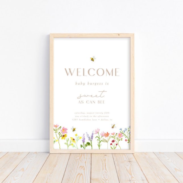 Affiche Sweet As Can Bee Modern Minimal Welcome (Available for print and instant digital download!)