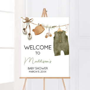 Affiche Sweet Baby Boy Boho Vêtements Baby shower Bienvenu