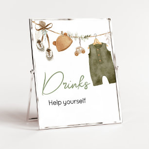 Affiche Sweet Baby Boy Boho Vêtements Baby shower Boissons
