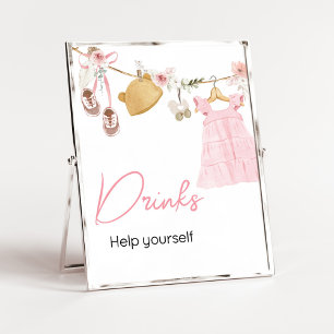 Affiche Sweet Baby Girl Boho Vêtements Baby shower Boisson