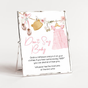 Affiche Sweet Baby Girl Boho Vêtements ne pas dire bébé