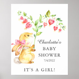 Affiche Sweet Baby Girl Bunny Baby shower