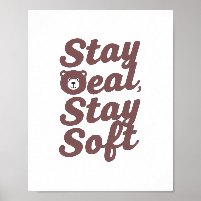 Affiche Sweet Bear in a Hoodie Positive Message (Devant)