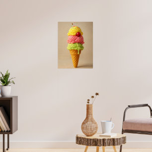 Affiche "Sweet Bliss" - Ice Cream Cone Art Imprimer