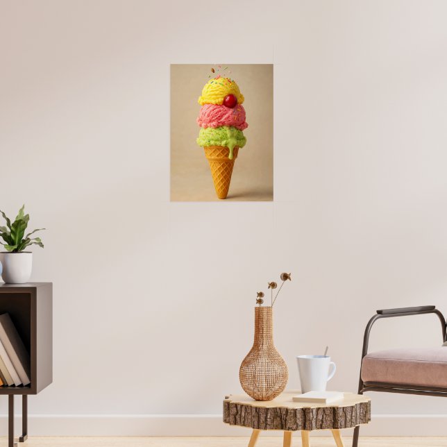 Affiche "Sweet Bliss" - Ice Cream Cone Art Imprimer (Salon 3)