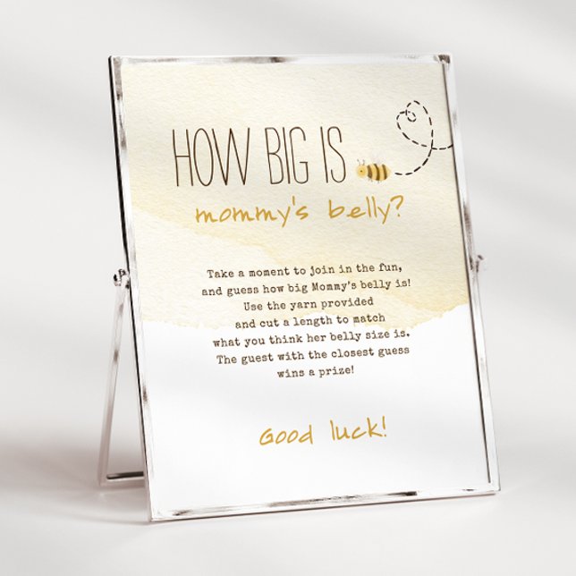Affiche Sweet Bumble Bee How Big Is Maman's Belly Sign (Créateur téléchargé)