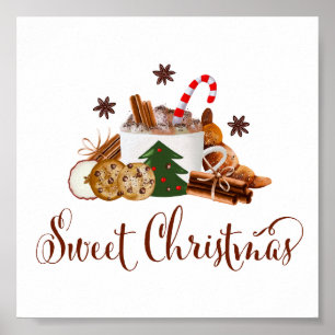 Affiche Sweet Christmas Frappuccino Cookie Cinnamon Art