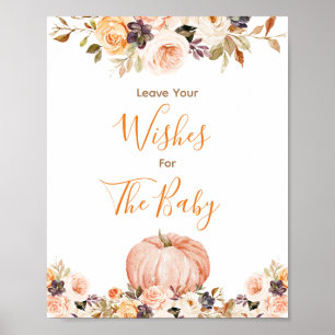 Affiche Sweet Citrouille Rustic Floral Wives for Baby Sign