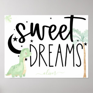 Affiche Sweet Dreams dinosaure
