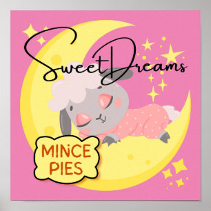 Affiche Sweet Dreams et Mince Pies Girls Nursery