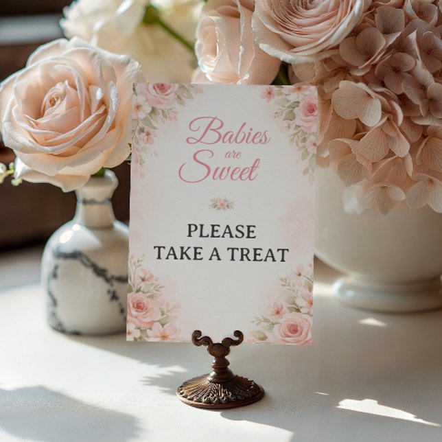 Affiche Sweet Floral Treat Table Baby Shower Sign (Créateur téléchargé)