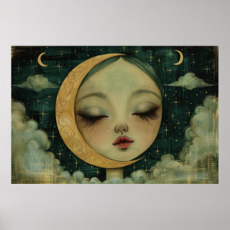 Affiche Sweet Girl in the Moon