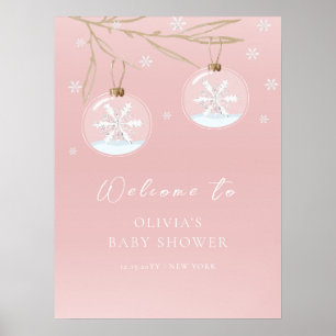 Affiche Sweet hiver Baby shower de flocons de neige Affich