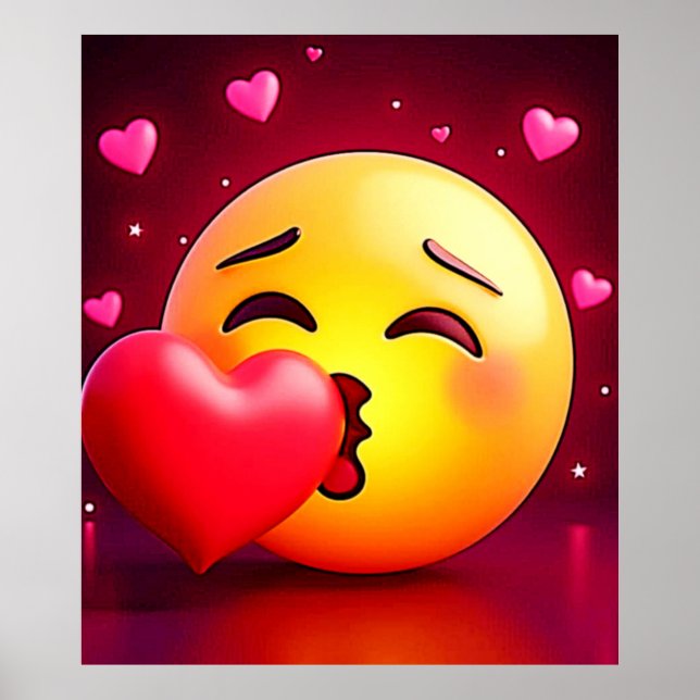 Affiche Sweet Kiss Heart Emoji (Devant)