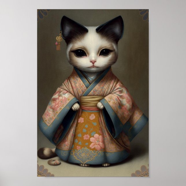 Affiche Sweet Kitty en Geisha Girl à Kimono Robe (Devant)