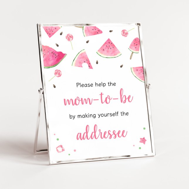 Affiche Sweet Little Baby Watermelon Enveloppe Station (Watermelon Sweet Little Baby Shower Envelope Station Sign)