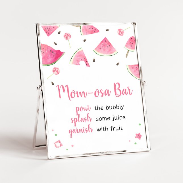 Affiche Sweet Little Baby Watermelon Maman Osa Bar (Watermelon Sweet Little Baby Shower Mom Osa Bar Sign)