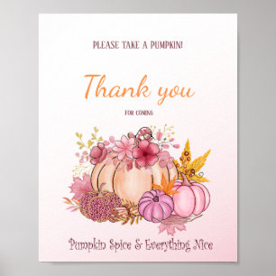 Affiche Sweet Little Citrouille Fall Farm Pink Treat Sigh