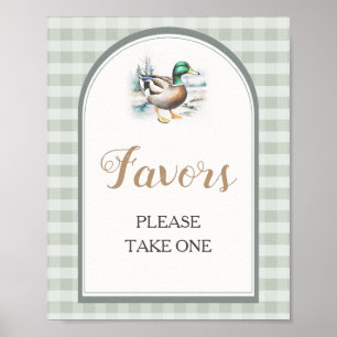 Affiche Sweet Little Duckling En vichy Baby shower Faveurs