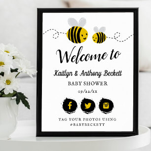 Affiche Sweet Little Honey Bee Party Bienvenue