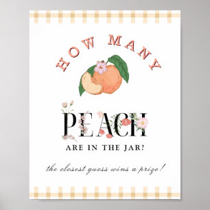 Affiche Sweet Little Peach Combien de Baby shower de jeu