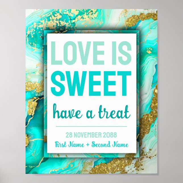 Affiche Sweet Love Bat mitzvah Mariage Dessert Candy Bar (Devant)