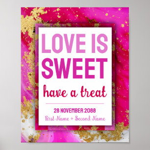 Affiche Sweet Love Bat mitzvah Mariage Dessert Candy Bar