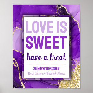 Affiche Sweet Love Bat mitzvah Mariage Dessert Candy Bar