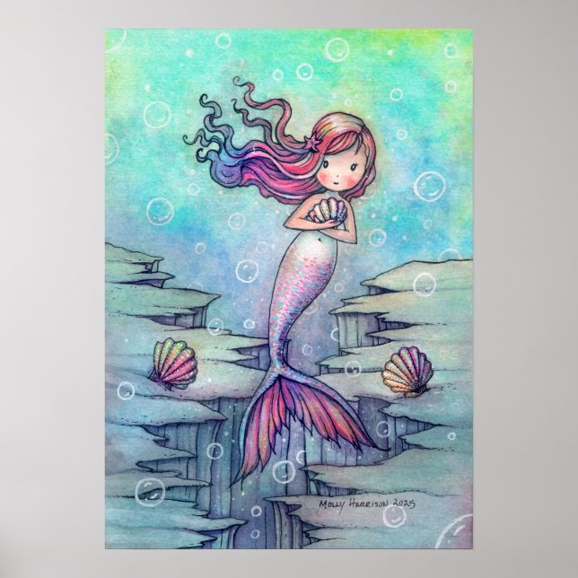 Affiche Sweet Mermaid Imaginaire Art par Molly Harrison (Devant)