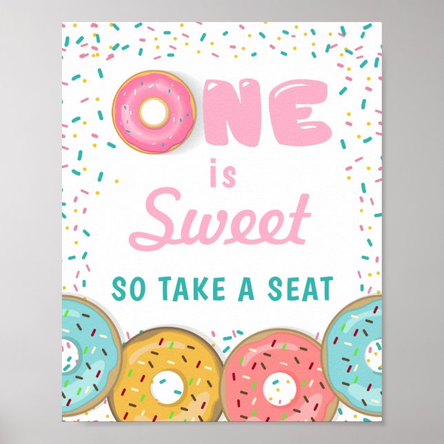 Affiche Sweet One Prenez Un Siège Premier Anniversaire Don (Devant)
