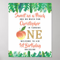 Sweet Peach Boys 1st Birthday Welcome
