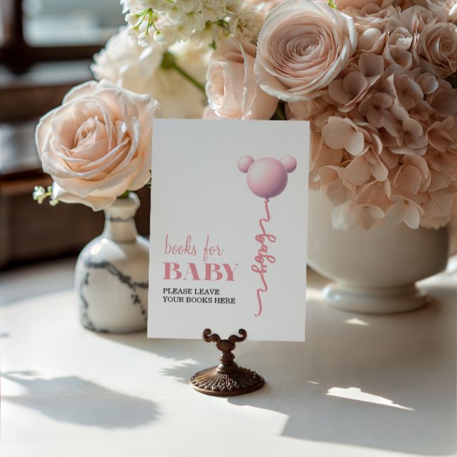 Affiche Sweet Pink Bear Balloon Books for Baby Sign (Créateur téléchargé)