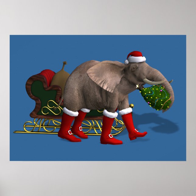 Affiche Sweet Santa Claus Elephant (Devant)
