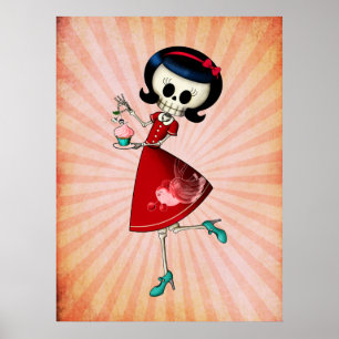 Affiche Sweet & Scary Skeleton Girl