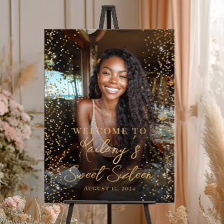 Affiche Sweet sixteen birthday photo welcome