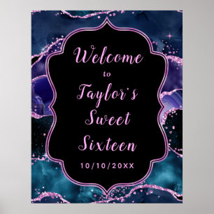 Affiche Sweet sixteen d'Agate Océan Bleu et Violet Accueil