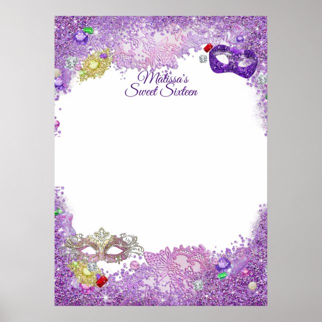 Affiche Sweet sixteen, Quinceanera, Masquerade Se connecte (Devant)