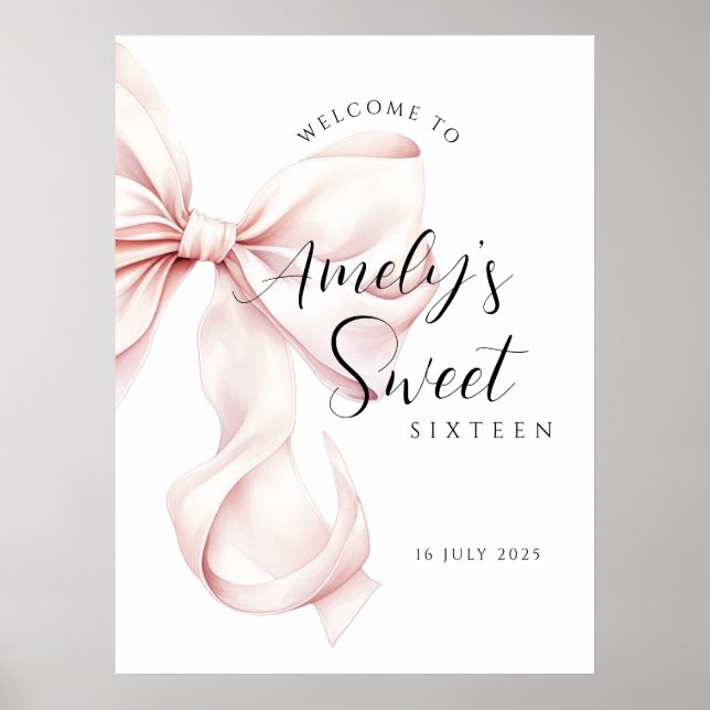 Affiche Sweet sixteen rose Bow (Devant)