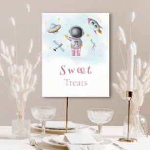 Affiche Sweet Traitements Space girl Astronaut roquette ro