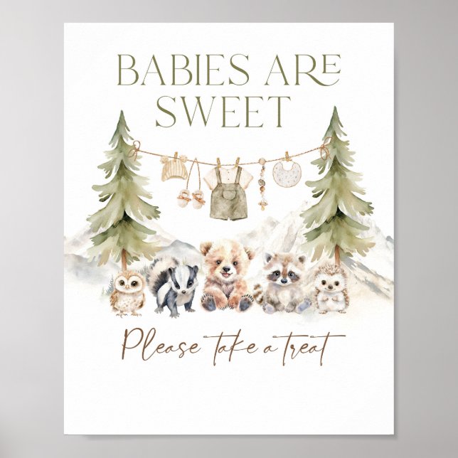 Affiche Sweet Treat Woodland Adventure Boy Baby Shower (Devant)