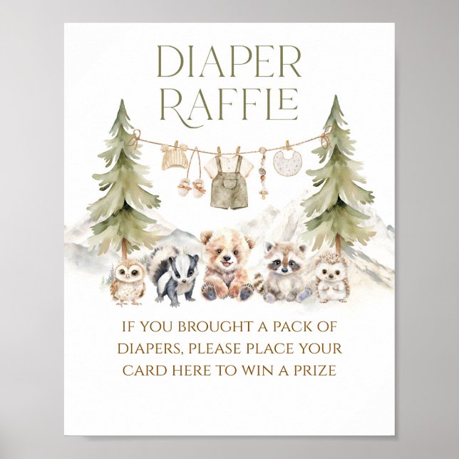 Affiche Sweet Treat Woodland Adventure Boy Baby Shower (Devant)