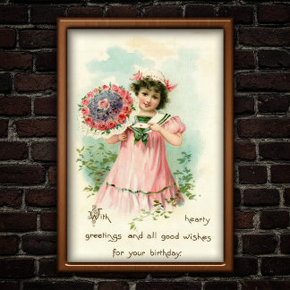 Affiche Sweet Vintage 1907 Bouquet d'anniversaire Wises