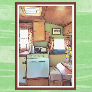 Affiche Sweet Vintage Camper Trailer Kitchen