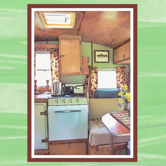 Affiche Sweet Vintage Camper Trailer Kitchen (Créateur téléchargé)