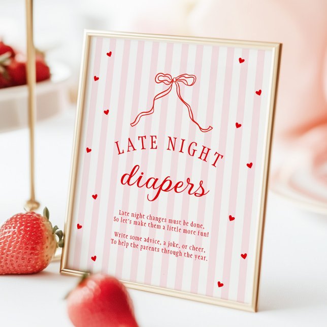 Affiche Sweetheart Baby Shower Late Night Diapers (Créateur téléchargé)