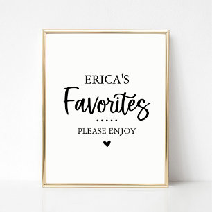 Affiche Sweets et Traitements favoris Favoriser le panneau